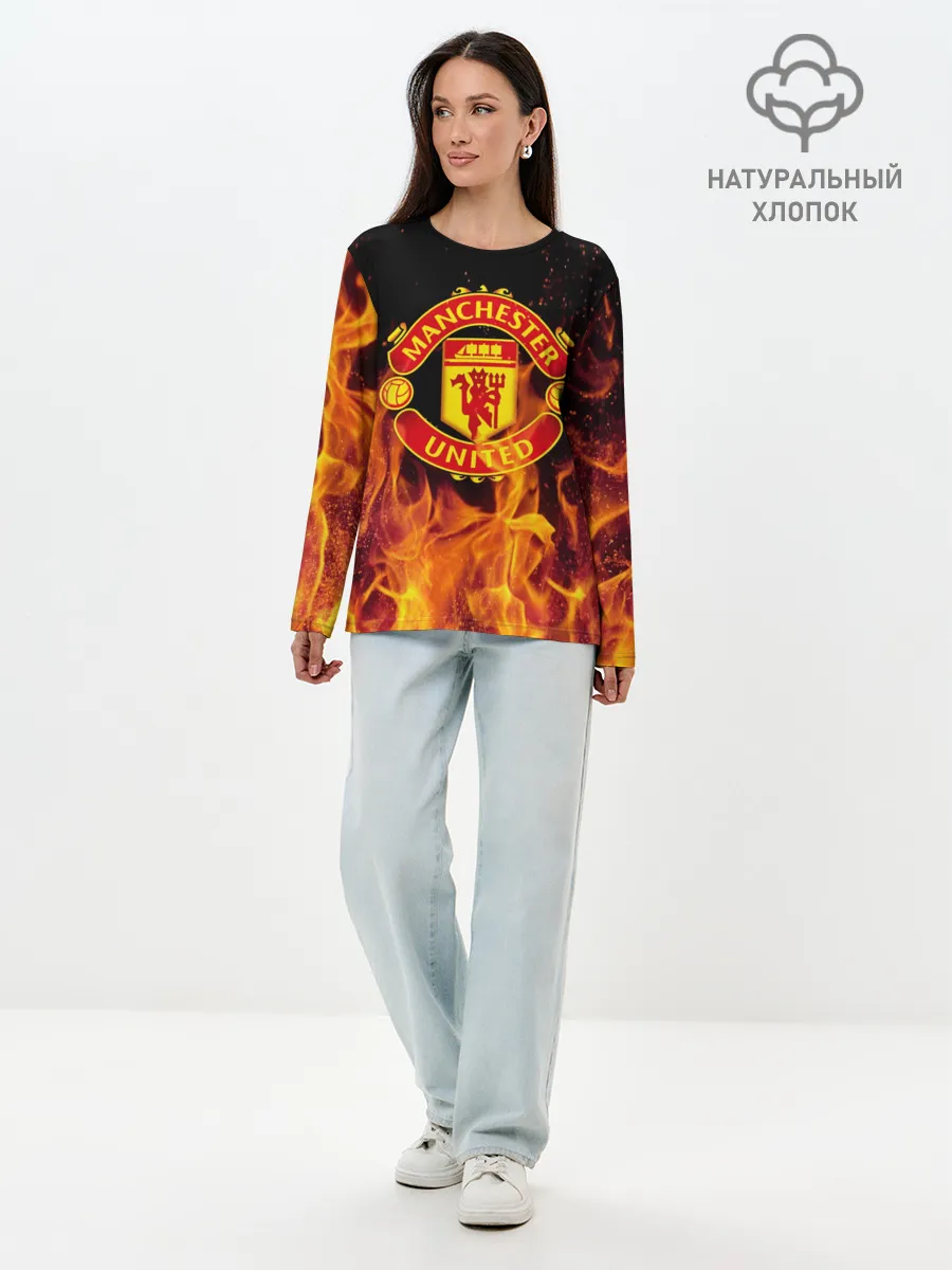 Лонгслив женский. Хлопок / FC Manchester United