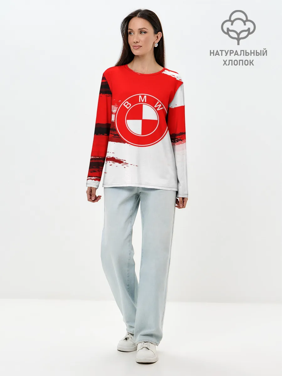 Лонгслив женский. Хлопок / bmw uniform