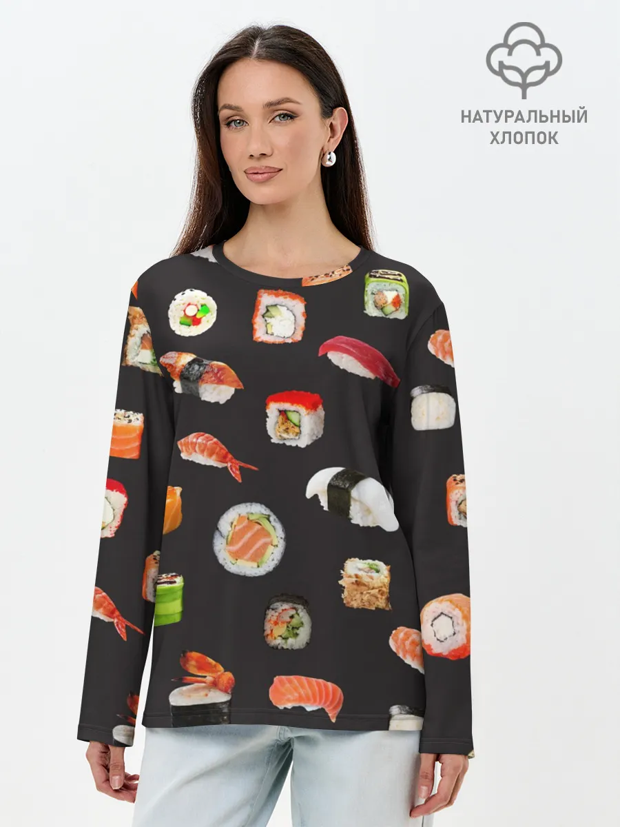 Лонгслив женский. Хлопок / Суши