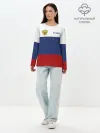 Лонгслив женский. Хлопок / Россия Триколор