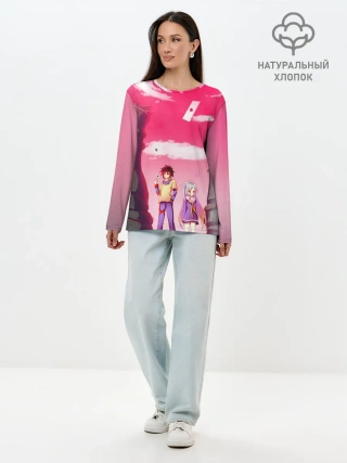 Лонгслив женский. Хлопок / Шахматы аниме