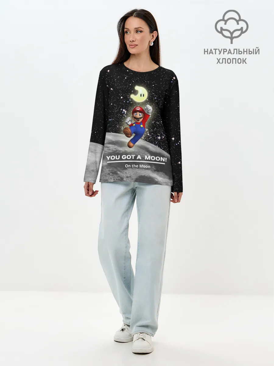 Лонгслив женский. Хлопок / You got a moon