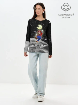 Лонгслив женский. Хлопок / You got a moon