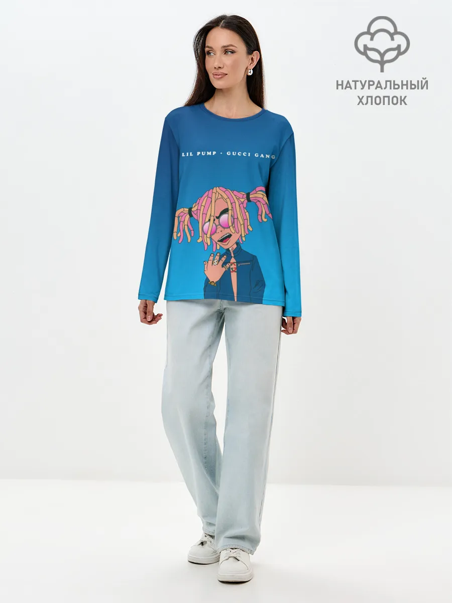 Лонгслив женский. Хлопок / Lil Pump Gucci Gang