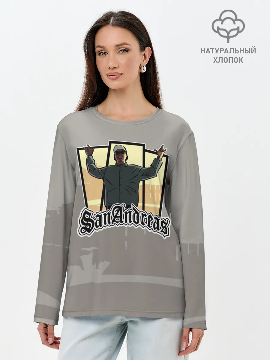 Лонгслив женский. Хлопок / GTA SA - Райдер v2
