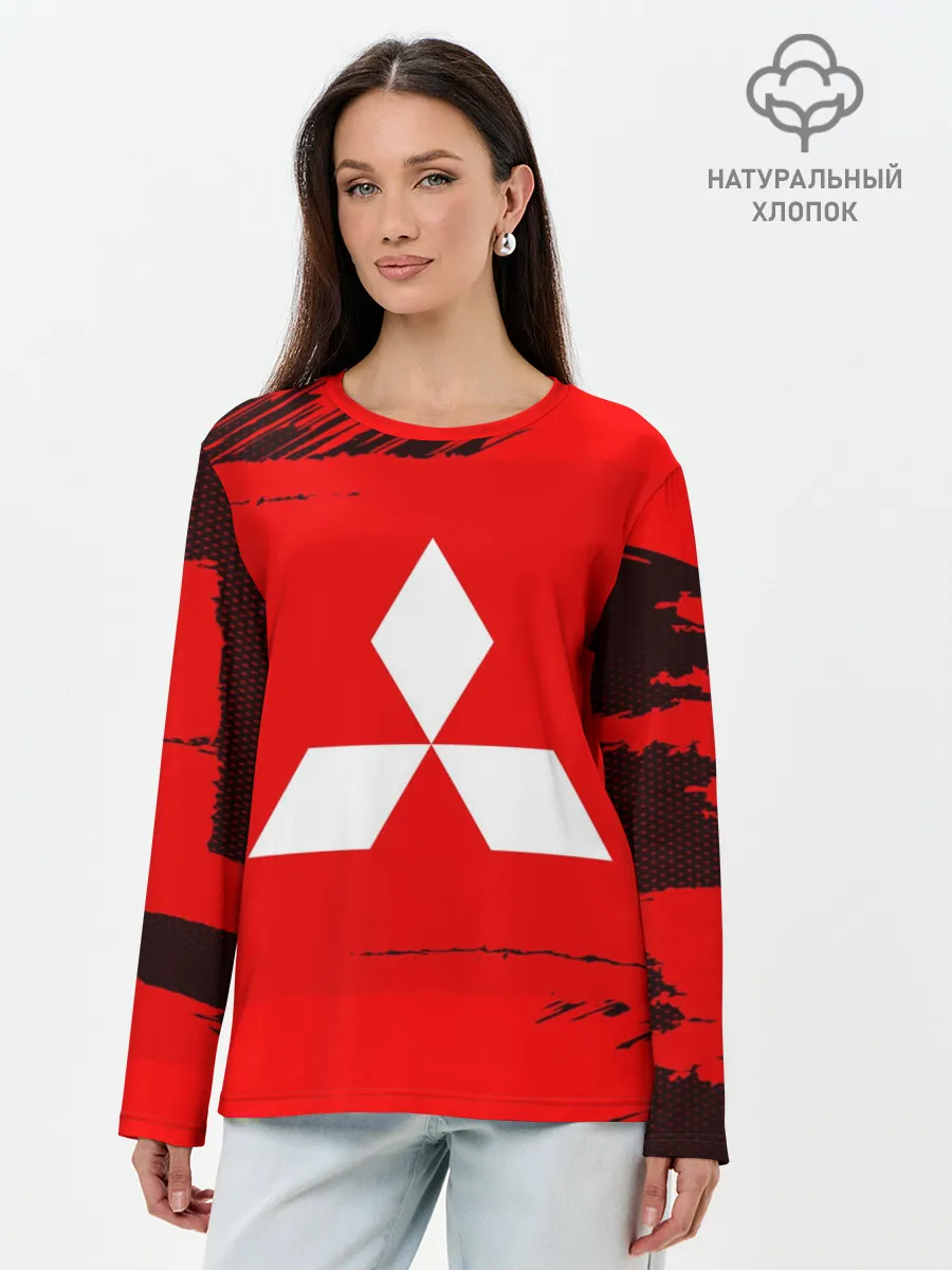 Лонгслив женский. Хлопок / Mitsubishi SPORT
