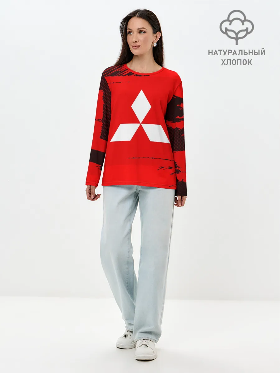 Лонгслив женский. Хлопок / Mitsubishi SPORT