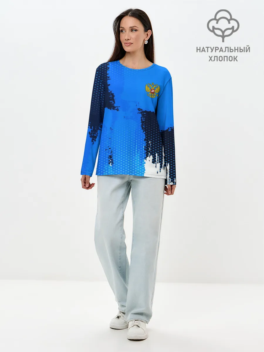 Лонгслив женский. Хлопок / Russia Sport