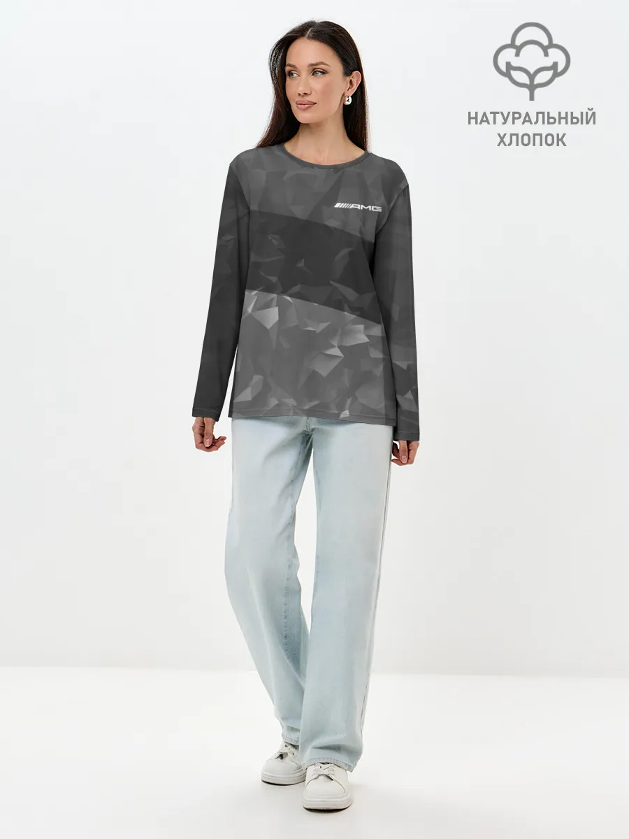 Лонгслив женский. Хлопок / AMG SPORT