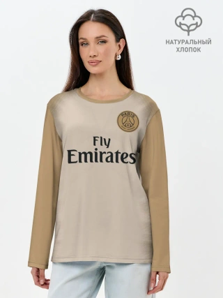 Лонгслив женский. Хлопок / PSG Форма Новая Away 18/19
