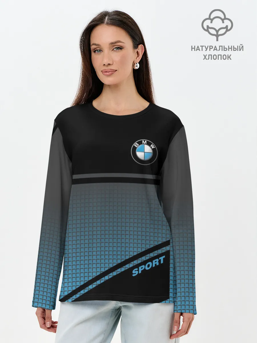 Лонгслив женский. Хлопок / BMW SPORT