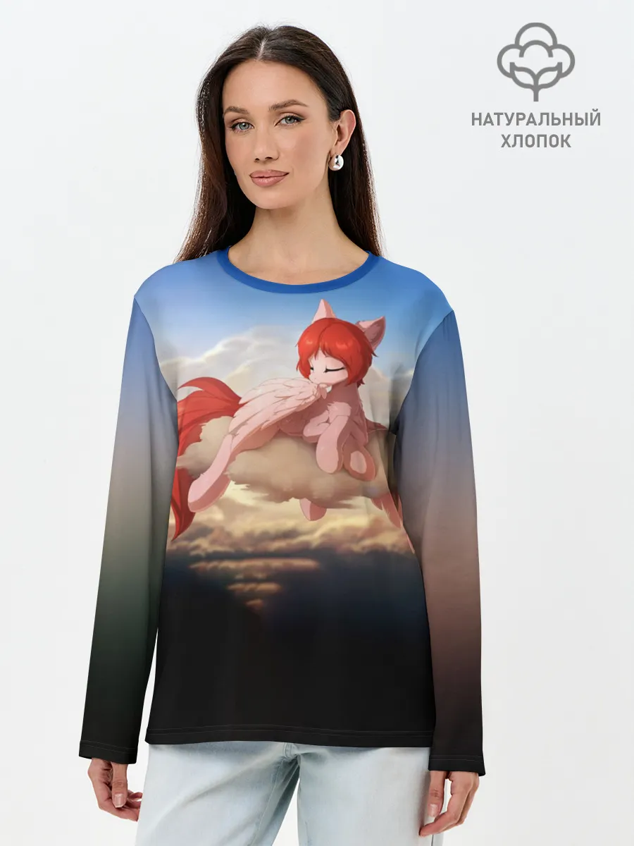 Лонгслив женский. Хлопок / Red