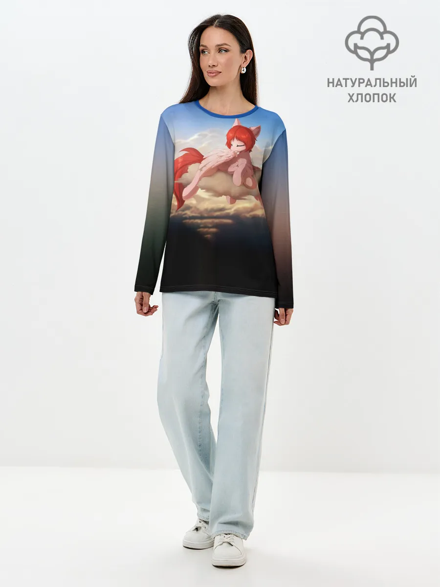 Лонгслив женский. Хлопок / Red