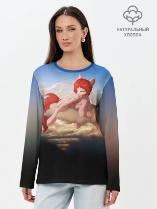 Лонгслив женский. Хлопок / Red