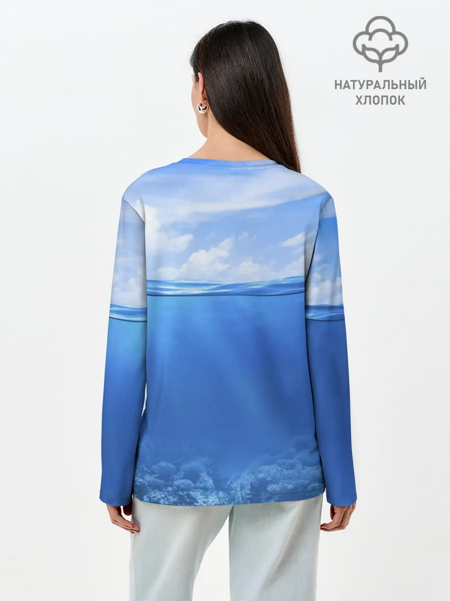 Лонгслив женский. Хлопок / Дайвинг