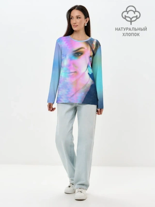 Лонгслив женский. Хлопок / Саша Грей. Абстракция