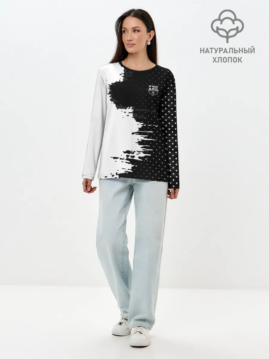 Лонгслив женский. Хлопок / Barcelona uniform black 2018