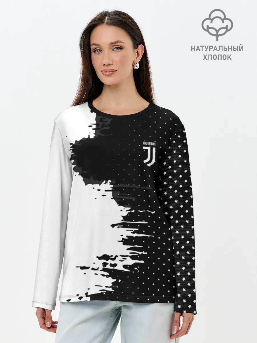Лонгслив женский. Хлопок / Juventus uniform black 2018