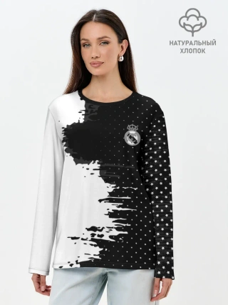 Лонгслив женский. Хлопок / Real Madrid uniform black 2018