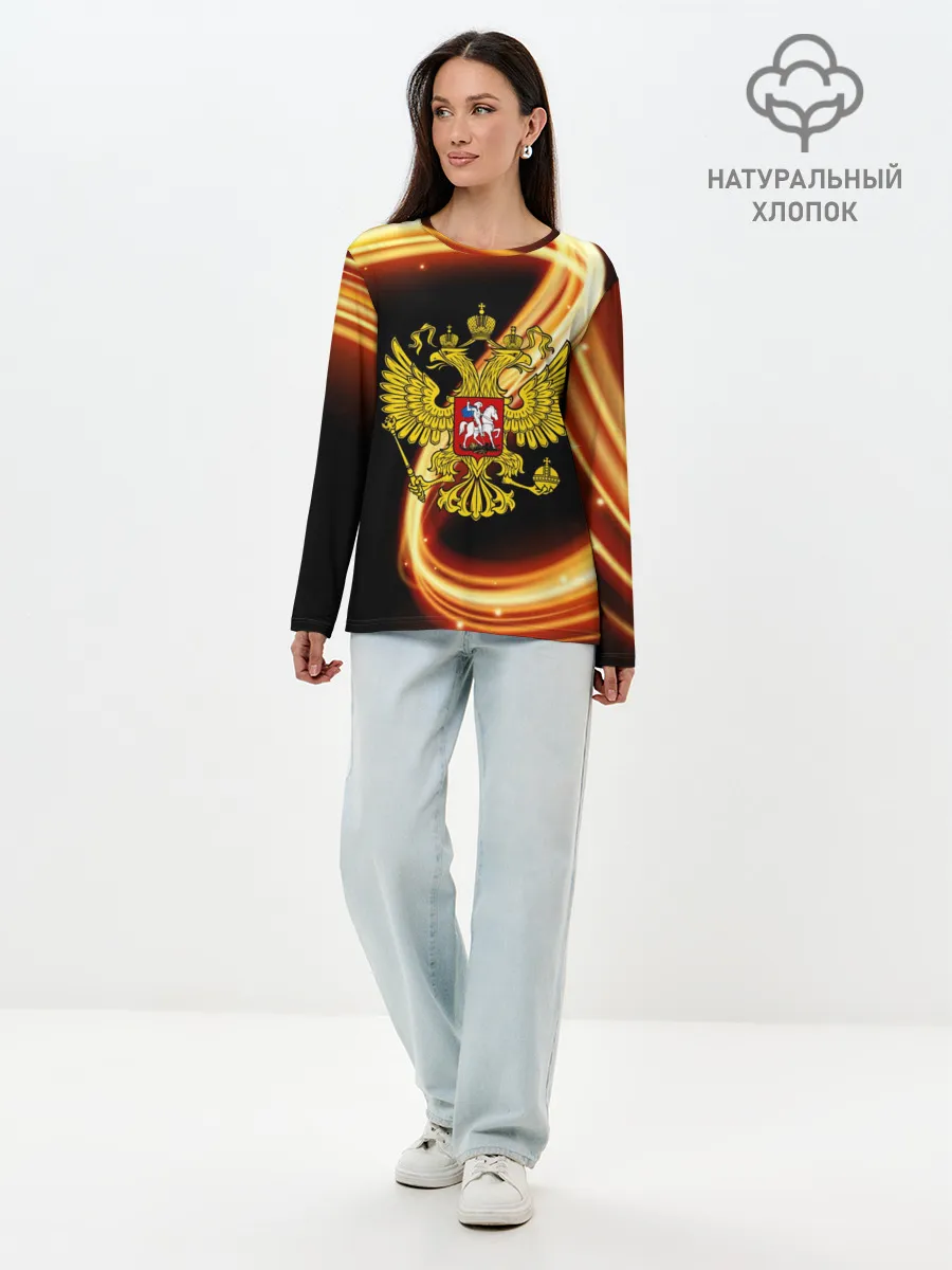 Лонгслив женский. Хлопок / Герб РФ collection line