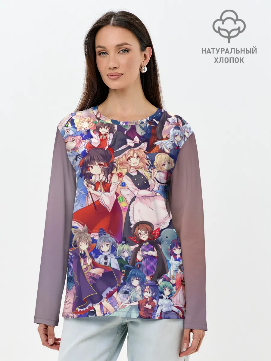 Лонгслив женский. Хлопок / Touhou