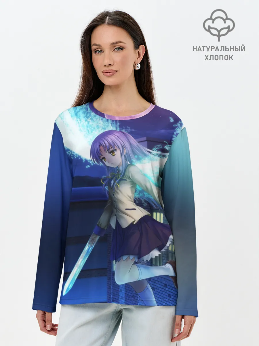 Лонгслив женский. Хлопок / Крылья