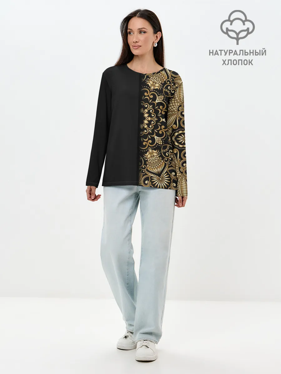 Лонгслив женский. Хлопок / ИСКУССТВО МАНДАЛА | MANDALA