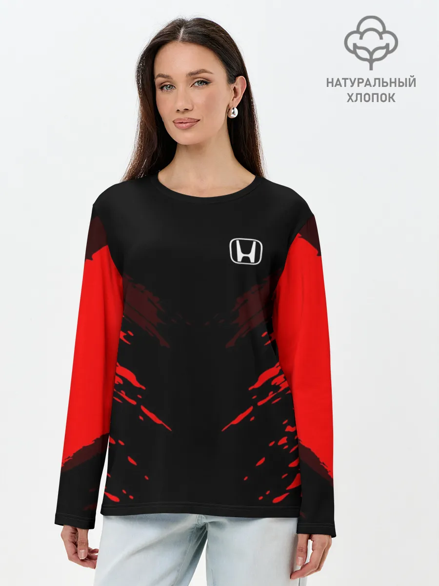 Лонгслив женский. Хлопок / Honda SPORT