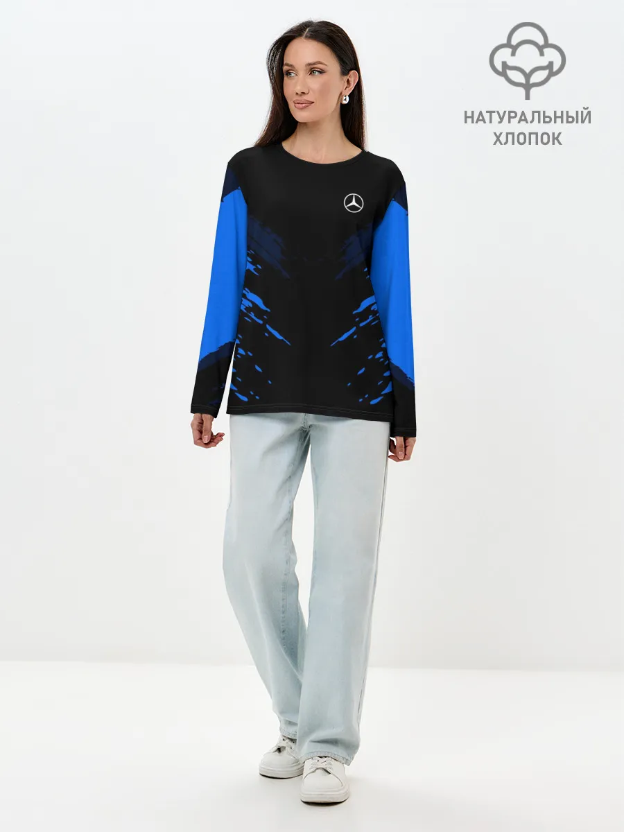 Лонгслив женский. Хлопок / Mercedes SPORT