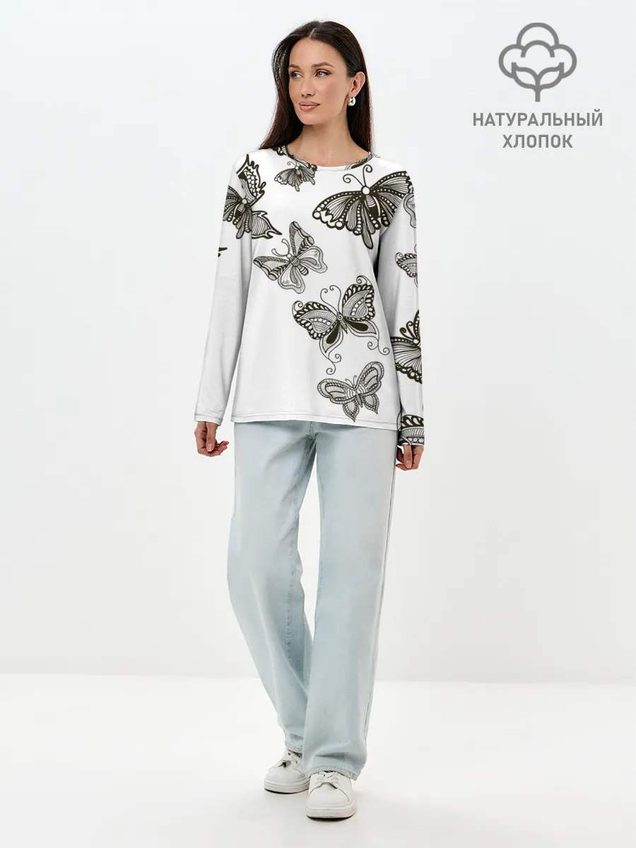 Лонгслив женский. Хлопок / Коллекция BOUDOIR