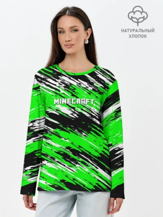 Лонгслив женский. Хлопок / Minecraft