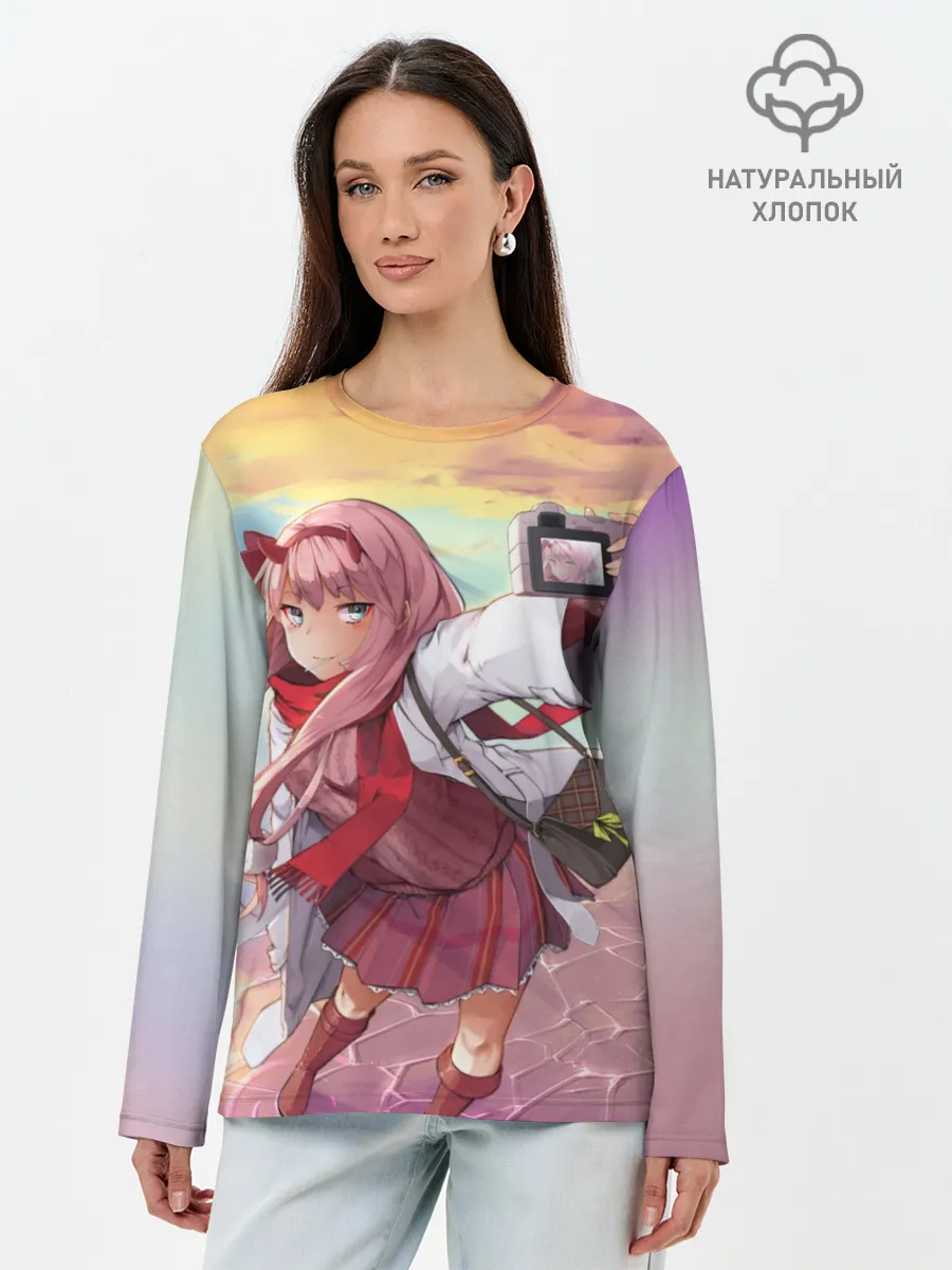 Лонгслив женский. Хлопок / Любимый во Франксе