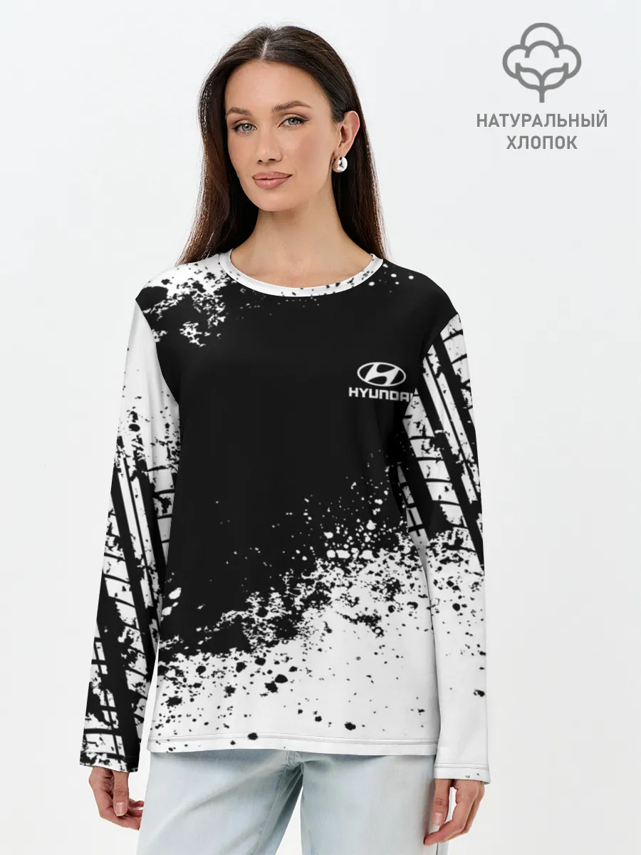 Лонгслив женский. Хлопок / Hyundai brand motors