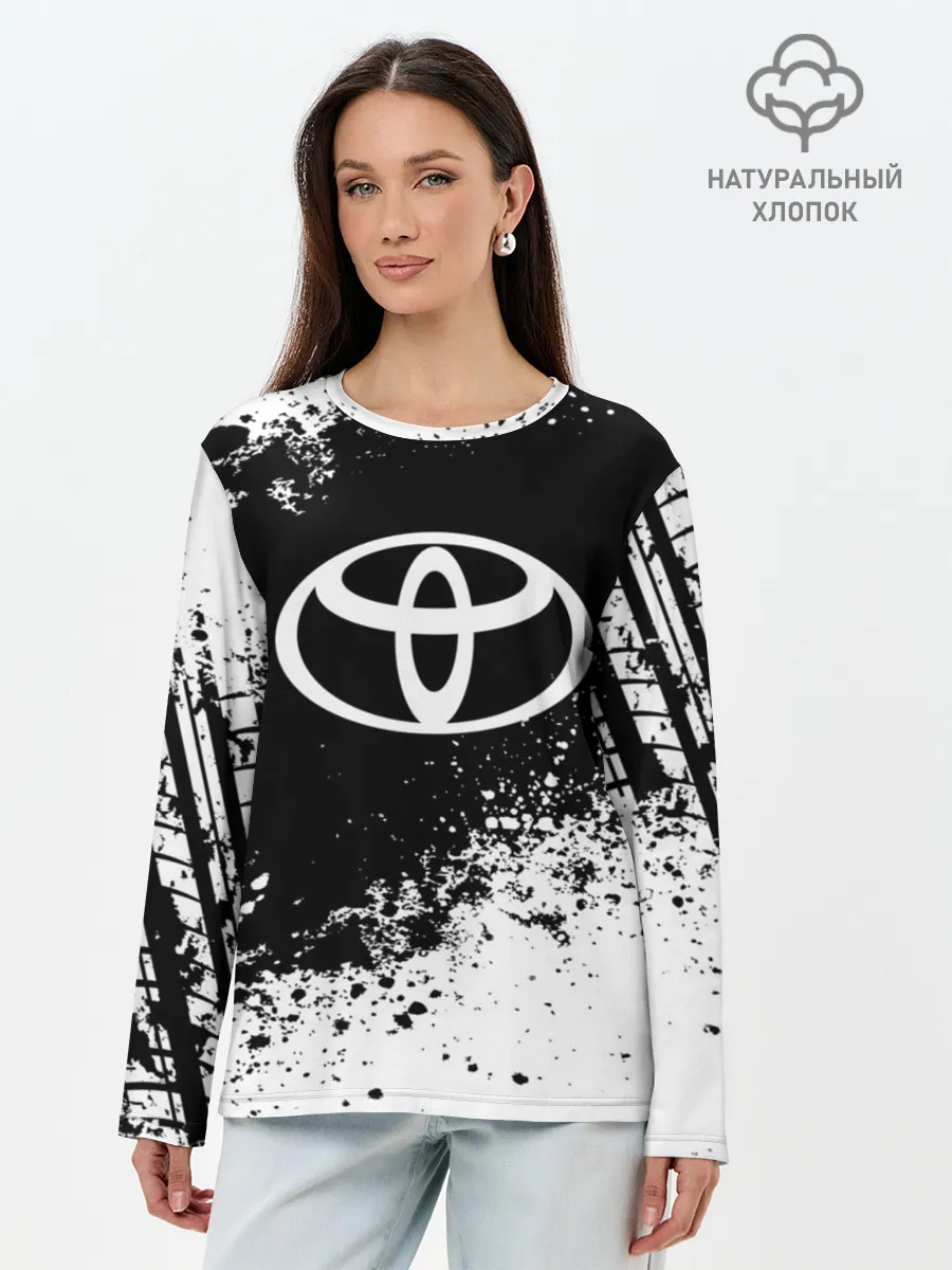 Лонгслив женский. Хлопок / Toyota abstract sport