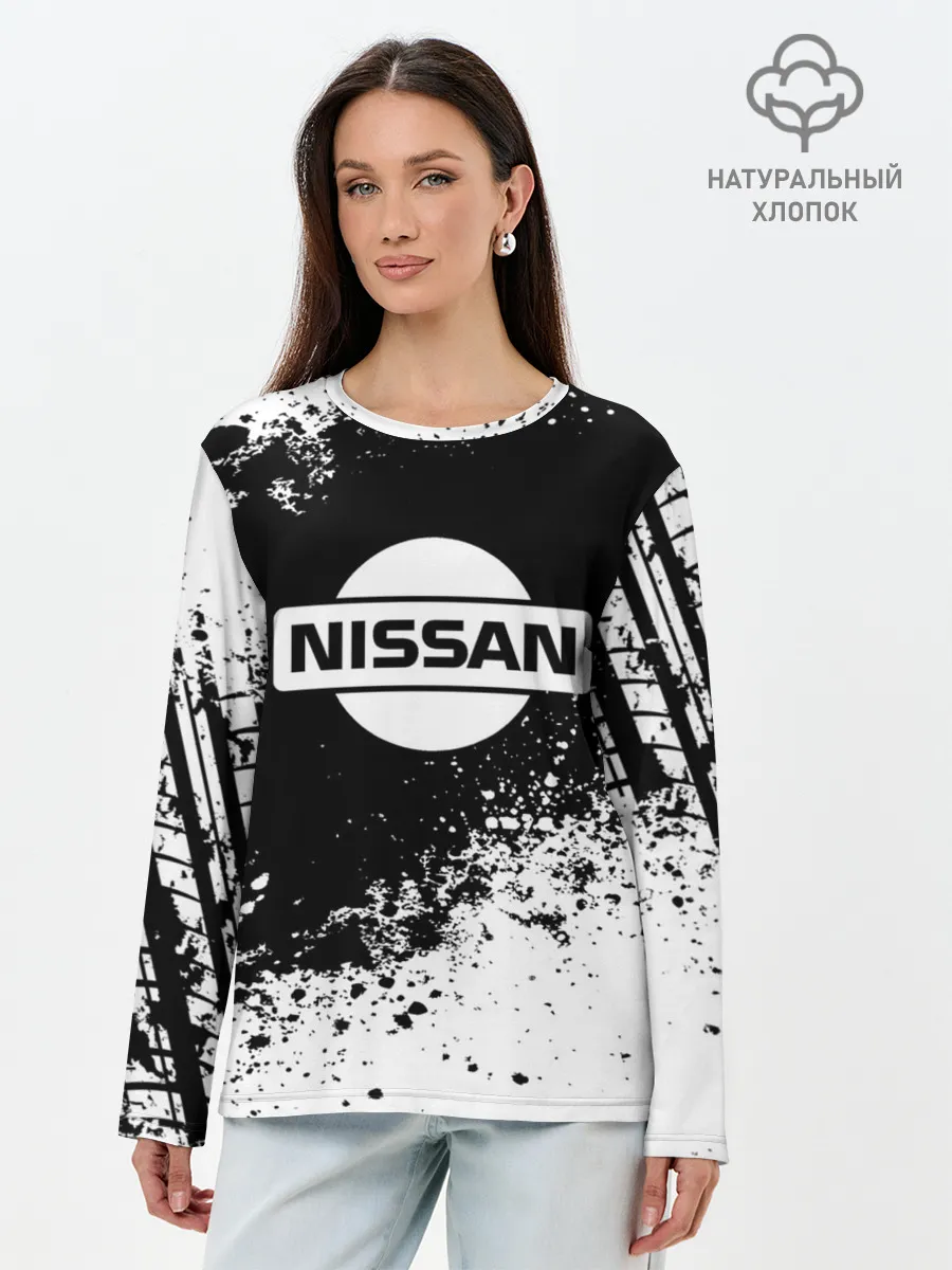 Лонгслив женский. Хлопок / Nissan abstract sport