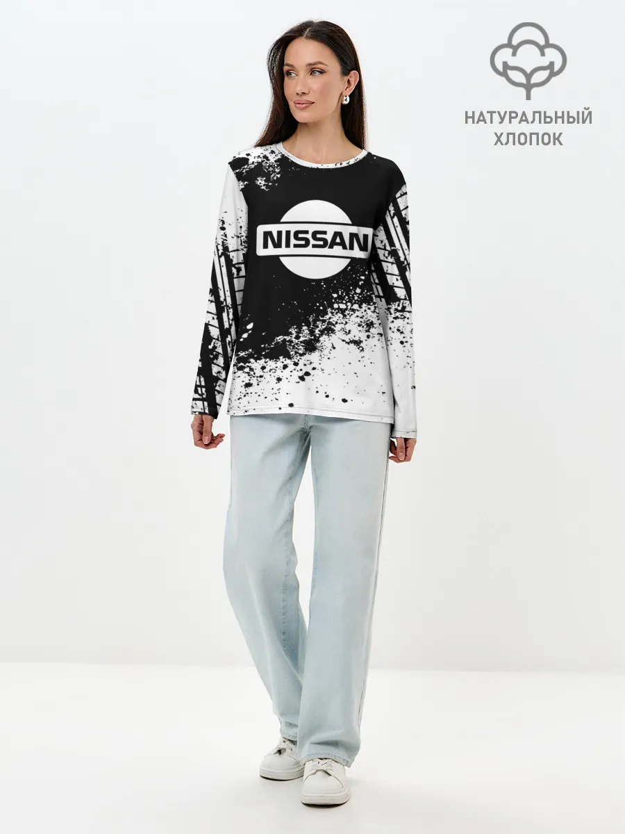 Лонгслив женский. Хлопок / Nissan abstract sport
