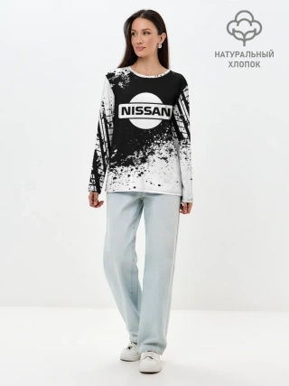 Лонгслив женский. Хлопок / Nissan abstract sport
