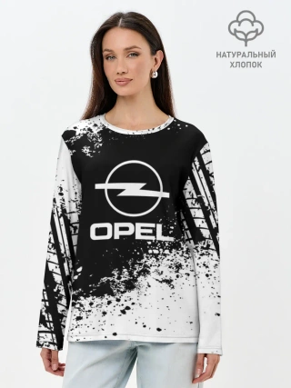 Лонгслив женский. Хлопок / Opel abstract sport