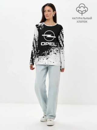 Лонгслив женский. Хлопок / Opel abstract sport