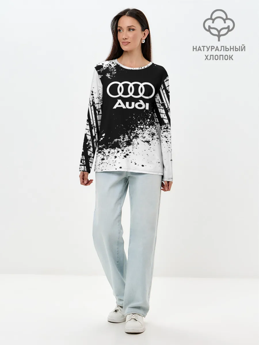Лонгслив женский. Хлопок / Audi abstract sport