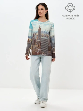 Лонгслив женский. Хлопок / Столица мира