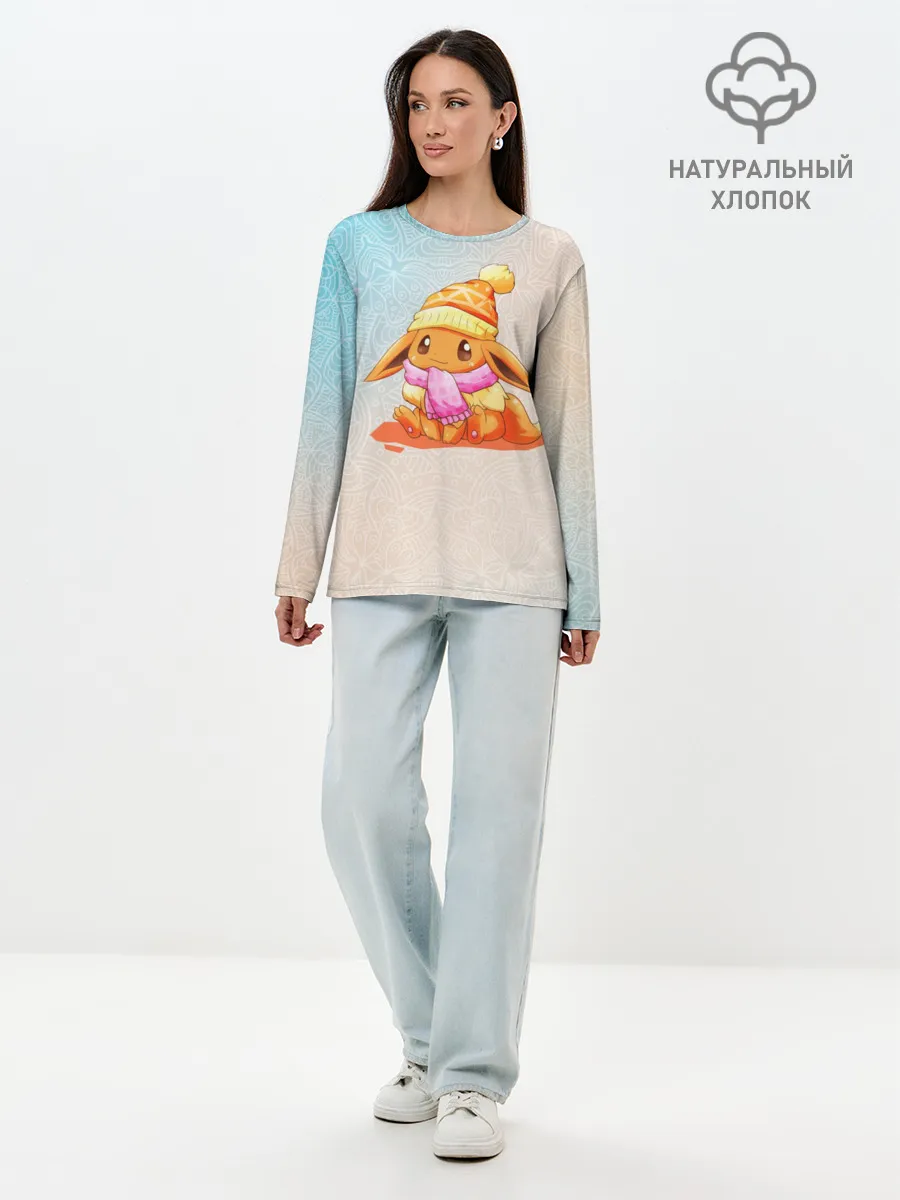 Лонгслив женский. Хлопок / Покемон Иви