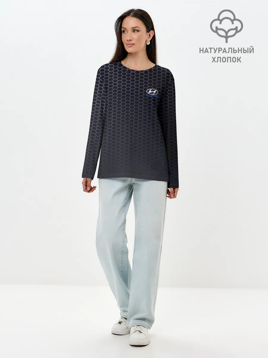 Лонгслив женский. Хлопок / HYUNDAI carbon uniform 2018