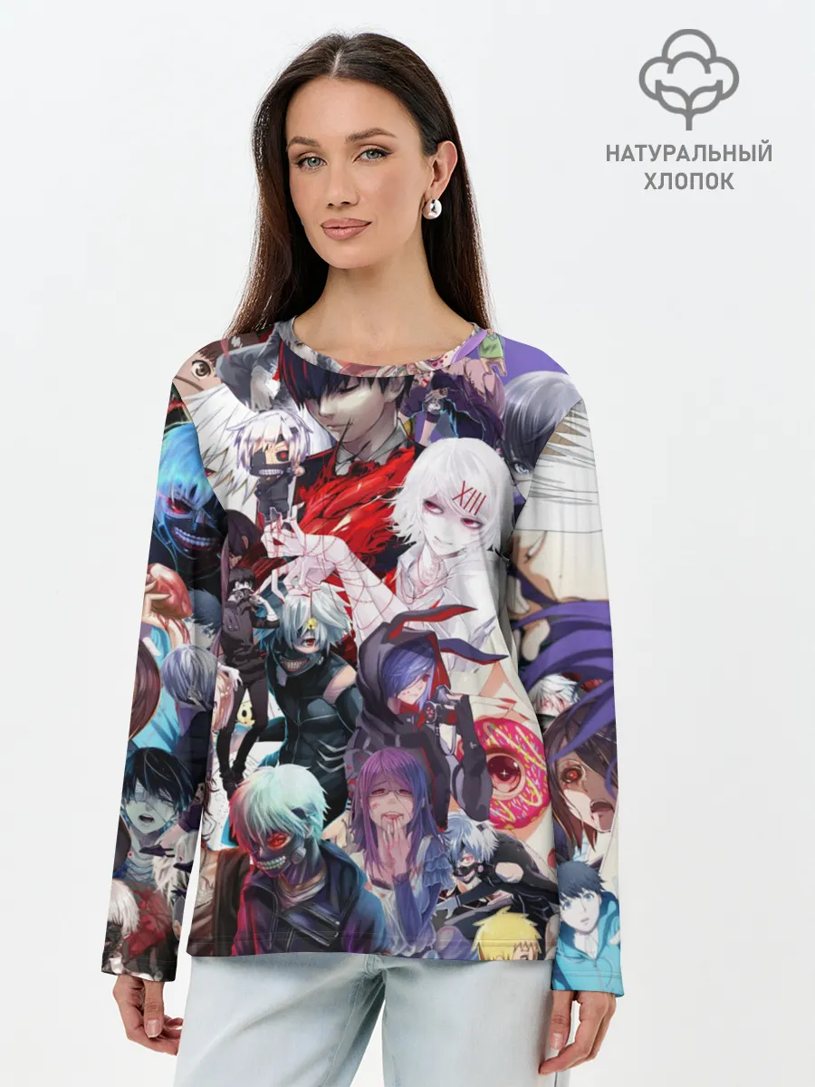 Лонгслив женский. Хлопок / Tokyo-Ghoul