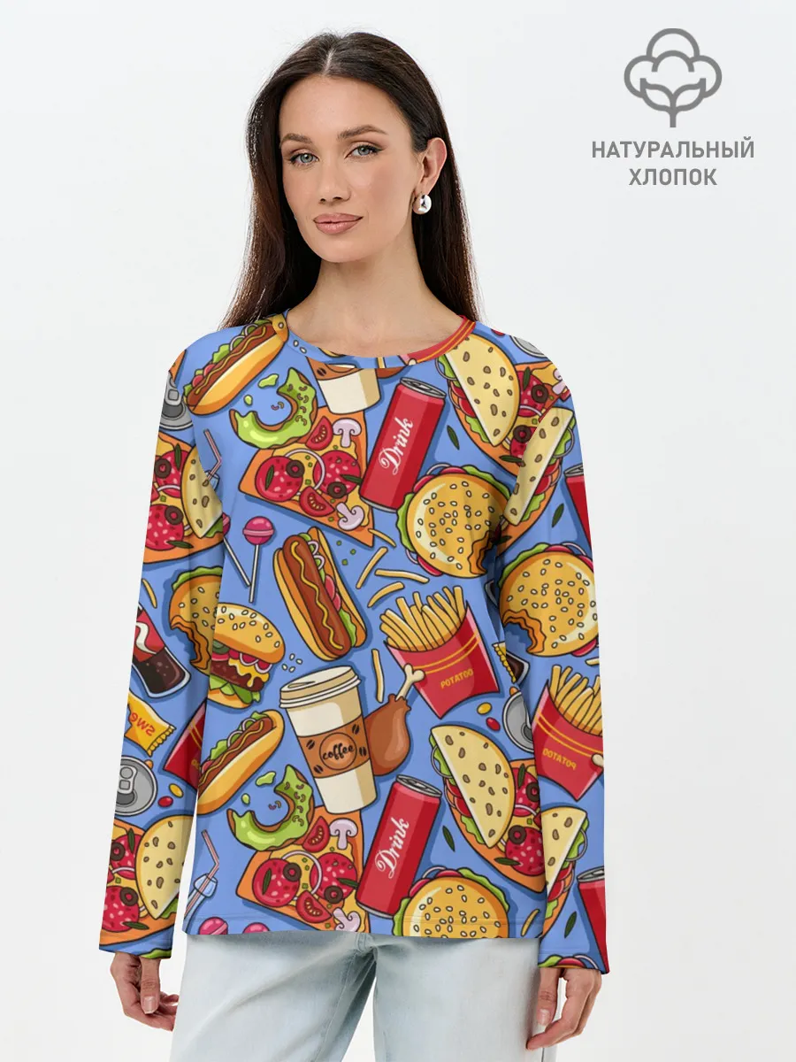 Лонгслив женский. Хлопок / Fastfood