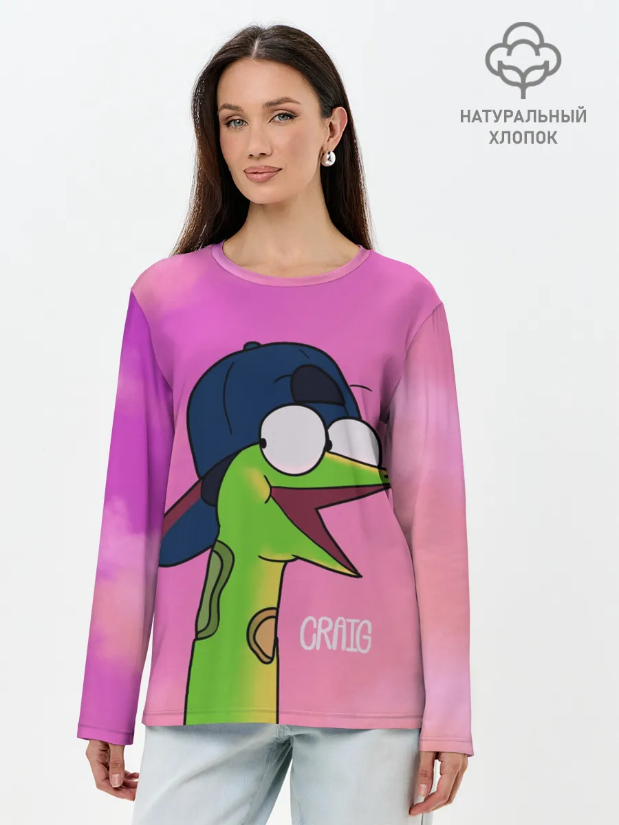 Лонгслив женский. Хлопок / Удав Крейг