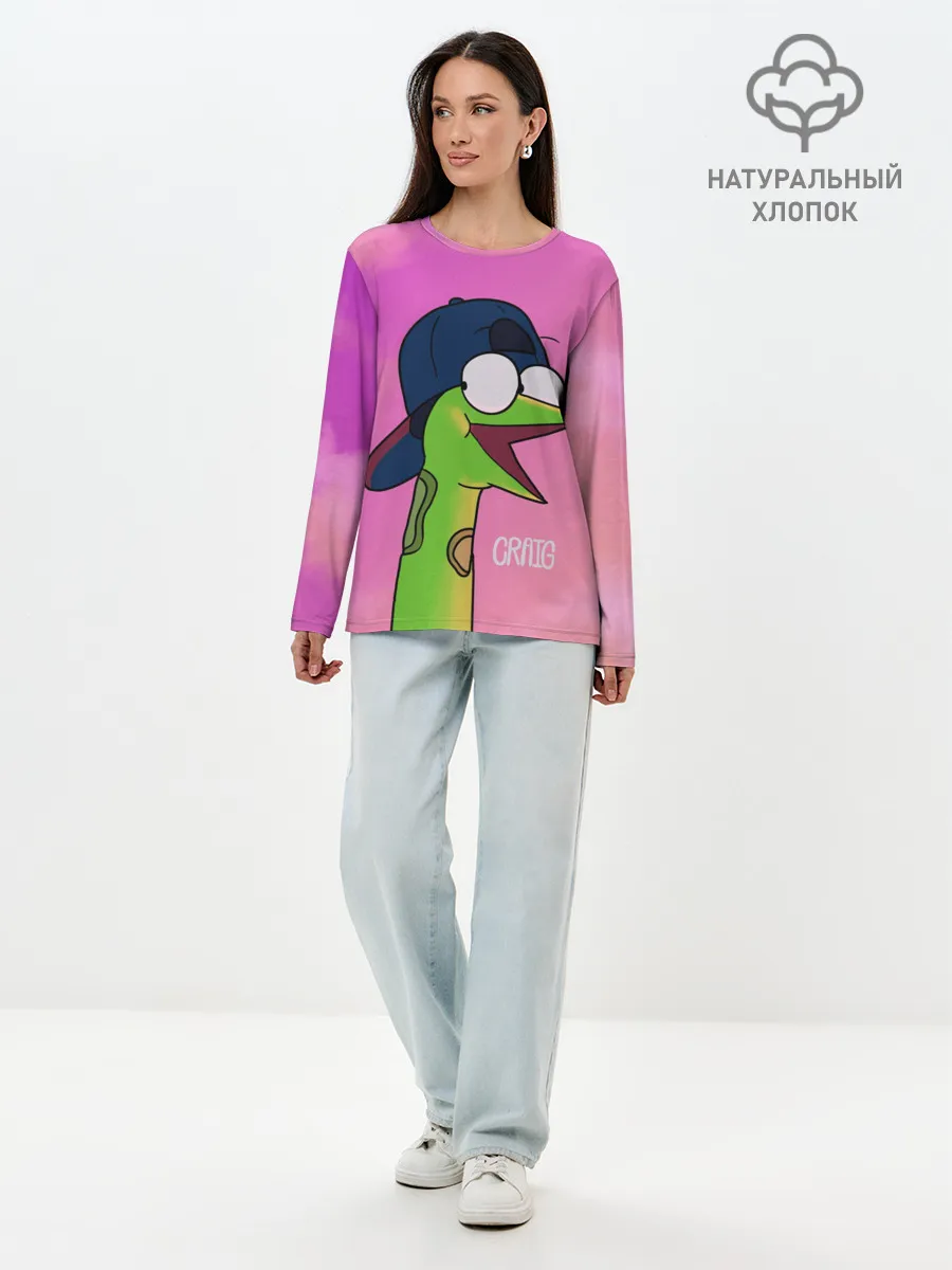 Лонгслив женский. Хлопок / Удав Крейг