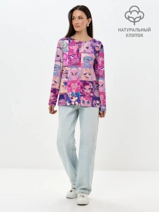 Лонгслив женский. Хлопок / My Little Pony Ahegao