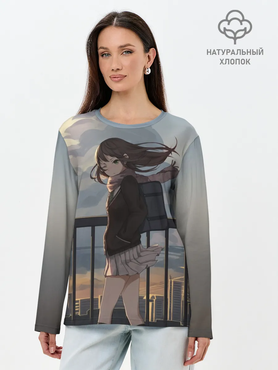 Лонгслив женский. Хлопок / IDOLMASTER. Rin Shibuya
