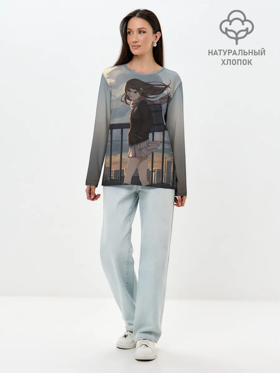 Лонгслив женский. Хлопок / IDOLMASTER. Rin Shibuya